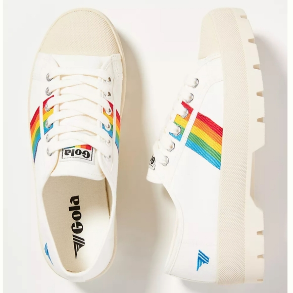 Anthropologie Shoes - Gola Coaster Peak Rainbow Sneakers - off-white/multi